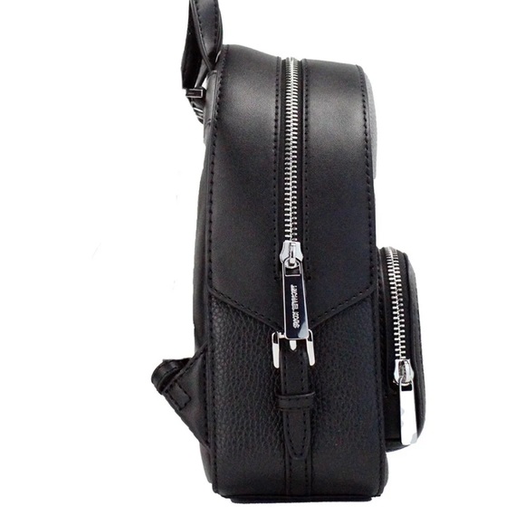 New Michael Kors Jaycee Extra-Small Pebbled Leather Convertible Backpack Black - Picture 4 of 6